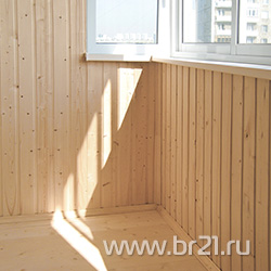 Отделка балкона (деревянная вагонка, доска пола)