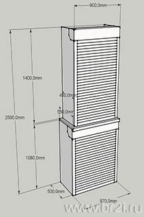 Схема шкафа на балкон с рольставнями